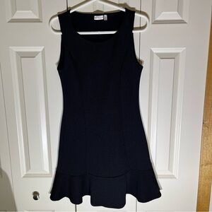 Retrod Black Sleeveless Textured Mini Dress w/ Flutter Hem - Size Medium